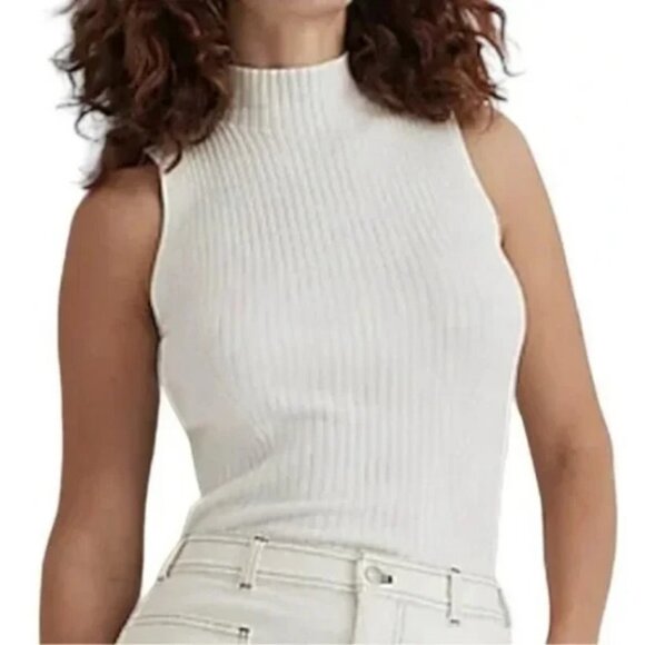 Madewell Mockneck Tank Sweater Set Women Size XXS Wine Ivory 2 Items [N0305] NWT - Picture 9 of 16